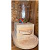Image 3 : Crystal Decanter Top Candy Dispenser with Wooden Base and Ceramic Balloon Vendors Pair