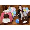 Image 5 : Crystal Decanter Top Candy Dispenser with Wooden Base and Ceramic Balloon Vendors Pair