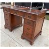 Image 10 : ANTIQUE LEATHER TOP PEDESTAL DESK