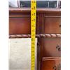 Image 17 : ANTIQUE LEATHER TOP PEDESTAL DESK