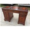 Image 1 : ANTIQUE LEATHER TOP PEDESTAL DESK