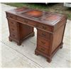 Image 2 : ANTIQUE LEATHER TOP PEDESTAL DESK