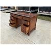 Image 7 : ANTIQUE LEATHER TOP PEDESTAL DESK