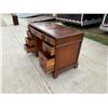 Image 8 : ANTIQUE LEATHER TOP PEDESTAL DESK