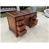 Image 9 : ANTIQUE LEATHER TOP PEDESTAL DESK