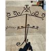 Image 3 : ANTIQUE WROUGHT IRON FLOOR CANDELABRAS; LOT OF 2