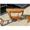 Image 5 : HALF-MOON CONSOLE TABLE, SWIVEL BAR STOOL, AND WOODEN STEPSTOOL