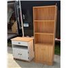 Image 2 : TALL BOOKCASE/HUTCH AND SMALL ACCENT/STORAGE CABINET