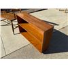 Image 6 : HEIRLOOM BENCH BY ETHAN ALLEN AND VINTAGE MID-CENTURY STREAMLINE MODERNE LOW 2-TIER WOOD BOOKSHELF