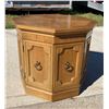 Image 1 : VINTAGE OCTAGONAL WOOD STORAGE END TABLE