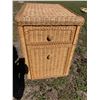 Image 3 : BOHO CHIC VINTAGE WOVEN WICKER AND RATTAN CABINET