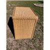 Image 5 : BOHO CHIC VINTAGE WOVEN WICKER AND RATTAN CABINET