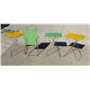 Image 1 : VINTAGE SET OF FOUR DURHAM HANDI-TABLES METAL FOLDING TV TRAY TABLES