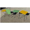 Image 2 : VINTAGE SET OF FOUR DURHAM HANDI-TABLES METAL FOLDING TV TRAY TABLES