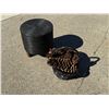 Image 2 : BLACK WOVEN ROUND OTTOMAN/FOOTSTOOL