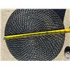 Image 3 : BLACK WOVEN ROUND OTTOMAN/FOOTSTOOL
