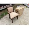 Image 3 : CHEST OF DRAWERS/DRESSER AND UPHOLSTERED WOODEN ARMCHAIR
