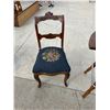 Image 14 : ANTIQUE CARVED MAHOGANY AND NEEDLEPOINT SIDE CHAIR, DEMI-LUNE TABLE, VINTAGE WOODEN SERVING TRAY, BA