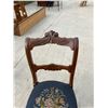 Image 16 : ANTIQUE CARVED MAHOGANY AND NEEDLEPOINT SIDE CHAIR, DEMI-LUNE TABLE, VINTAGE WOODEN SERVING TRAY, BA