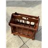 Image 8 : ANTIQUE CARVED MAHOGANY AND NEEDLEPOINT SIDE CHAIR, DEMI-LUNE TABLE, VINTAGE WOODEN SERVING TRAY, BA