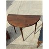Image 9 : ANTIQUE CARVED MAHOGANY AND NEEDLEPOINT SIDE CHAIR, DEMI-LUNE TABLE, VINTAGE WOODEN SERVING TRAY, BA