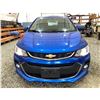 Image 6 : PARKSVILLE - 2017 CHEVROLET SONIC BLUE 100696 KMS - 159511-3