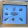 Image 4 : (8) Native American or Indian BIRD POINTS and Small ARROWHEADS in a Glass Display