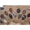 Image 4 : (44) Prehistoric Native American ARROWHEADS with an AXE Head Artifact in a Display Frame