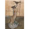 Image 11 : Life-sized CARACAL CAT "Leaping" at 2 FRANCOLIN Birds on a Decorative Base