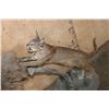 Image 3 : Life-sized CARACAL CAT "Leaping" at 2 FRANCOLIN Birds on a Decorative Base