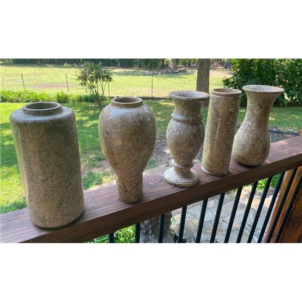 Set of (5) Marble VASES