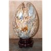 Image 3 : XL Polished PETRIFIED WOOD Egg with Inclusions on a Rotating Wood Display Stand