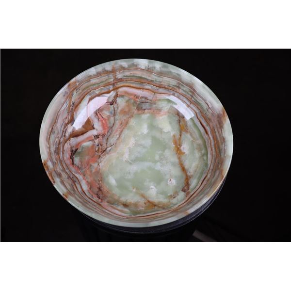 XL Polished Hand-carved Green Banded Onyx BOWL