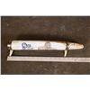 Image 2 : XXL Scrimshawed HIPPOPOTAMUS Tusk Featuring a Lion with a Custom Display Stand