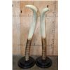 Image 3 : XXL Set of Reproduction ELEPHANT Tusks on Wood Bases