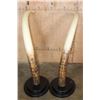 Image 6 : XXL Set of Reproduction ELEPHANT Tusks on Wood Bases