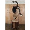 Image 2 : SABLE and ROAN Double Mount on a Wood Pedestal Mount with Hide Panels