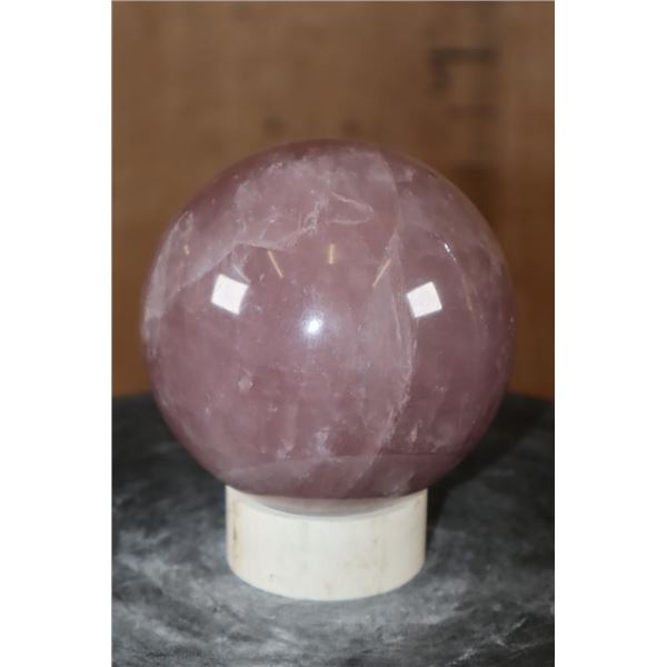 Big Polished ROSE QUARTZ Mineral Sphere Specimen