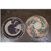 Image 3 : (2) Handwoven Decorative Southwestern Style Coiled Straw Baskets