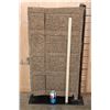 Image 2 : Big Antique Hand-carved Wood African Granary DOOR on a Custom Metal Stand