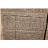 Image 4 : Big Antique Hand-carved Wood African Granary DOOR on a Custom Metal Stand