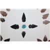 Image 5 : (38) Native American ARROWHEADS with (3) Turquoise Pieces in a Display Frame
