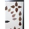 Image 6 : (38) Native American ARROWHEADS with (3) Turquoise Pieces in a Display Frame