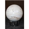 Image 1 : XL PICTURE JASPER Mineral Sphere with an Orthoceras Fossil Stand