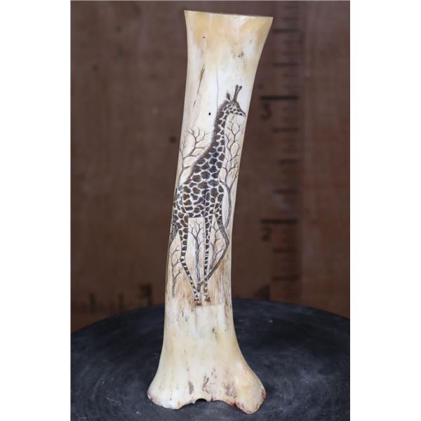 Scrimshawed GIRAFFE Bone Featuring a Giraffe