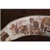 Image 3 : XXL Scrimshawed HIPPOPOTAMUS Tusk with Zebra Hide by Lovemore Loyd of Massina on a Wood Stand