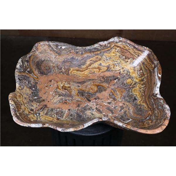 XXL Hand-carved and Polished Moroccan Amber ARAGONITE Bowl