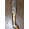 Image 3 : Antique African "Butcher/Trade" Pattern KNIFE or MACHETE with an Elephant Hide Sheath and Horn