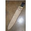 Image 7 : Antique African "Butcher/Trade" Pattern KNIFE or MACHETE with an Elephant Hide Sheath and Horn