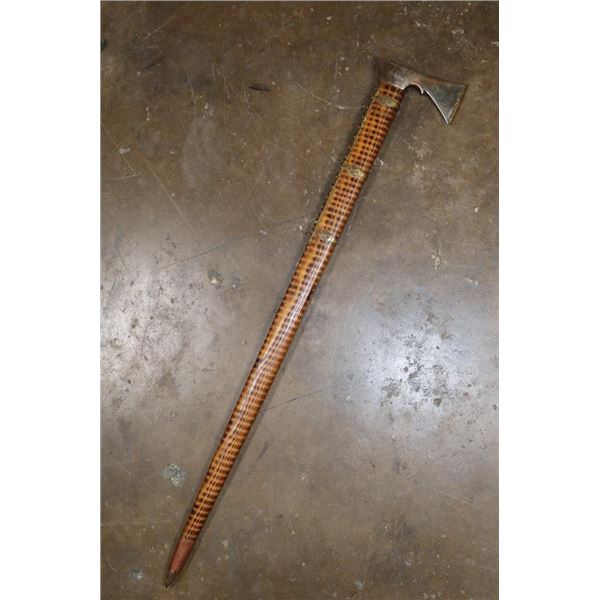 Hand-made Polish CIUPAGA or SHEPHERD'S AXE Signed GRS 1964 with Brass Accents
